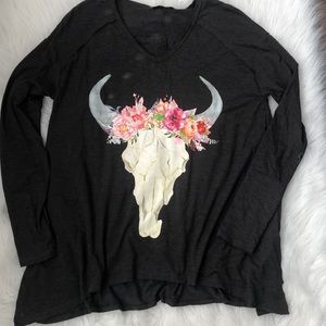 Buddy Basics  shirt with floral bull design
